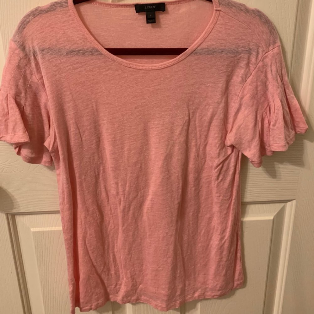 J Crew Pink Ruffle Top